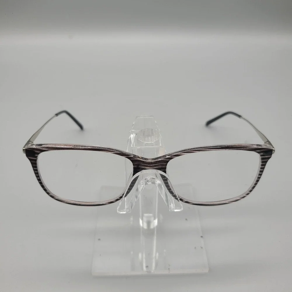 Elle EL13455 Eyeglasses Grey Black Striped Rectangular Frames 51-16-135 BK